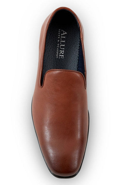 Allure Men Allure Slip On Cognac Leather Tuxedo Shoes 7.5 Medium (D) Allure Men Allure Slip On Cognac Leather Tuxedo Shoes 7.5 Medium (D)