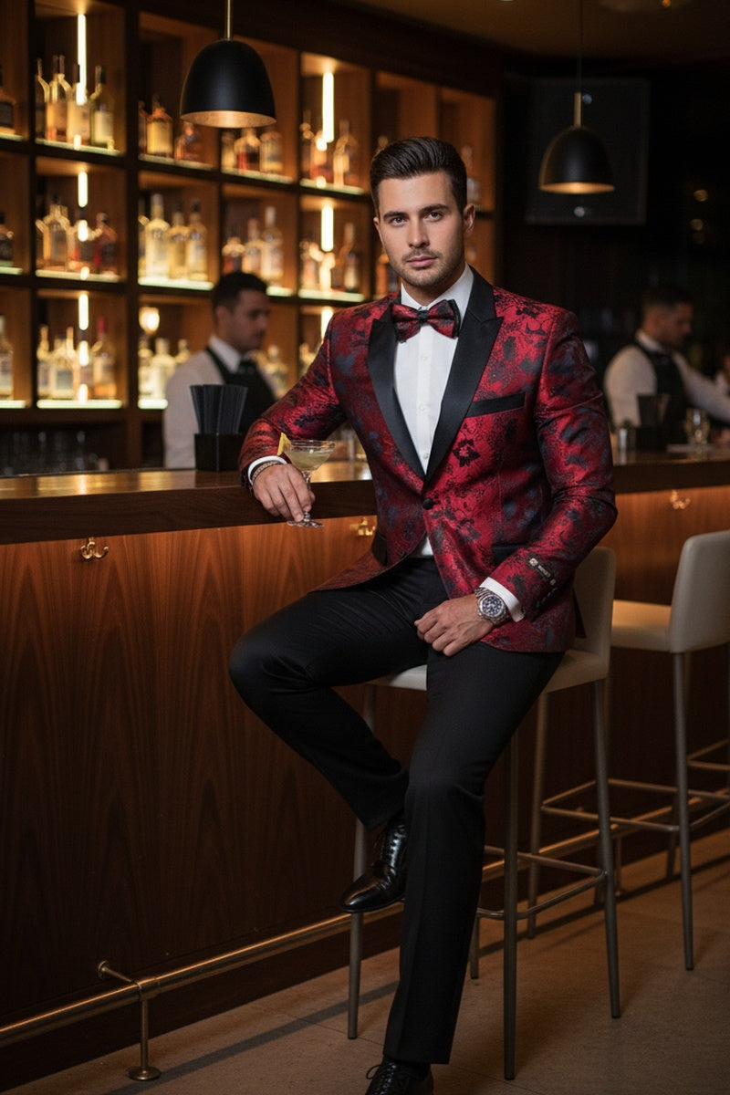 Xander Xiao Amsterdam Red Tuxedo Jacket (Separates) XL Slim Xander Xiao Amsterdam Red Tuxedo Jacket (Separates) XL Slim
