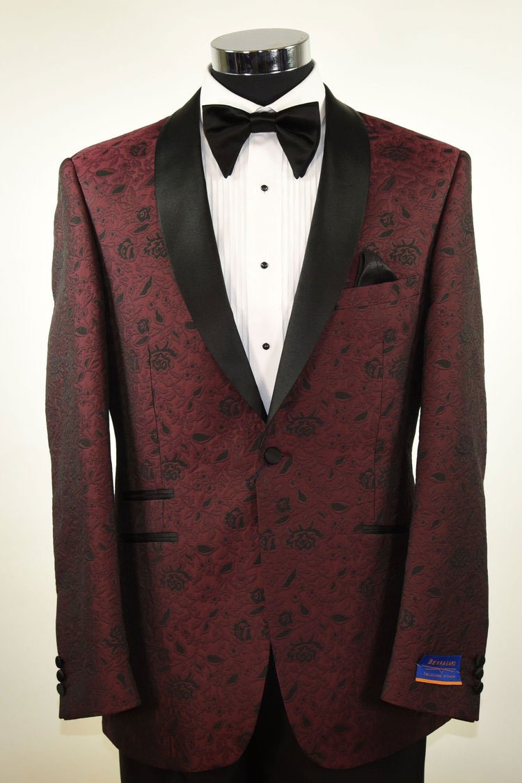Brocade Burgundy Dinner Jacket (Separates) - 38R / Slim Brocade Burgundy Dinner Jacket (Separates) - 38R / Slim