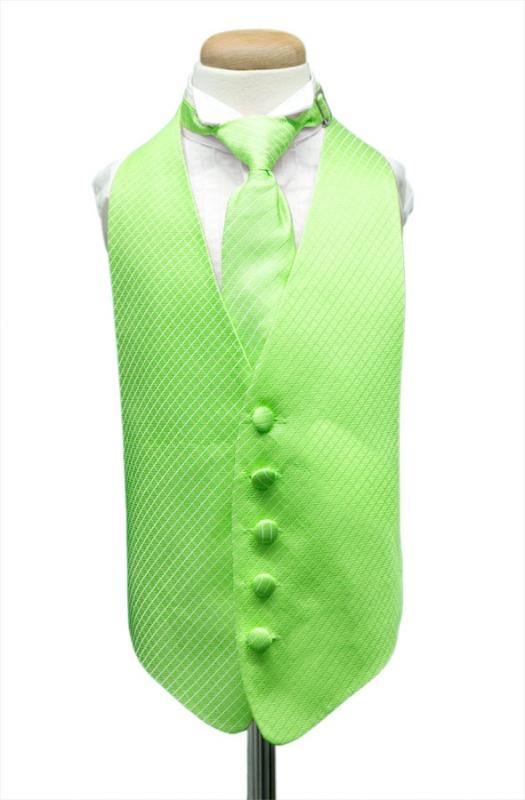 Cardi Lime Palermo Kids Tuxedo Vest Boys Small (3-6)