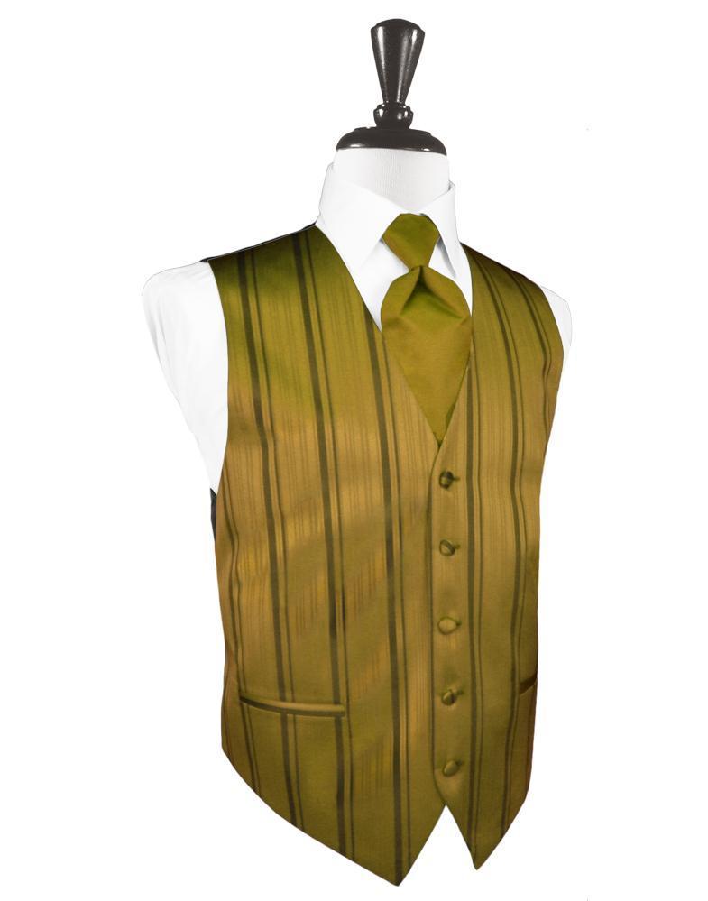 Cardi New Gold Striped Satin Tuxedo Vest 5XL
