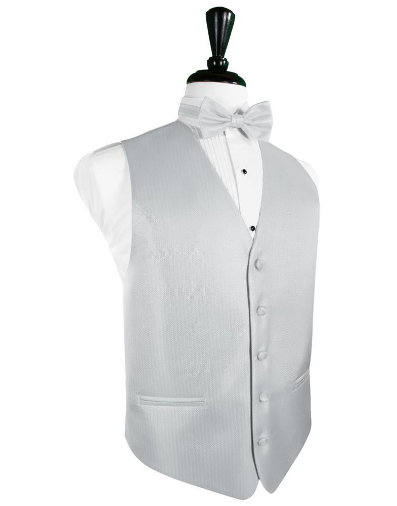 Silver Herringbone Tuxedo Vest main image 1