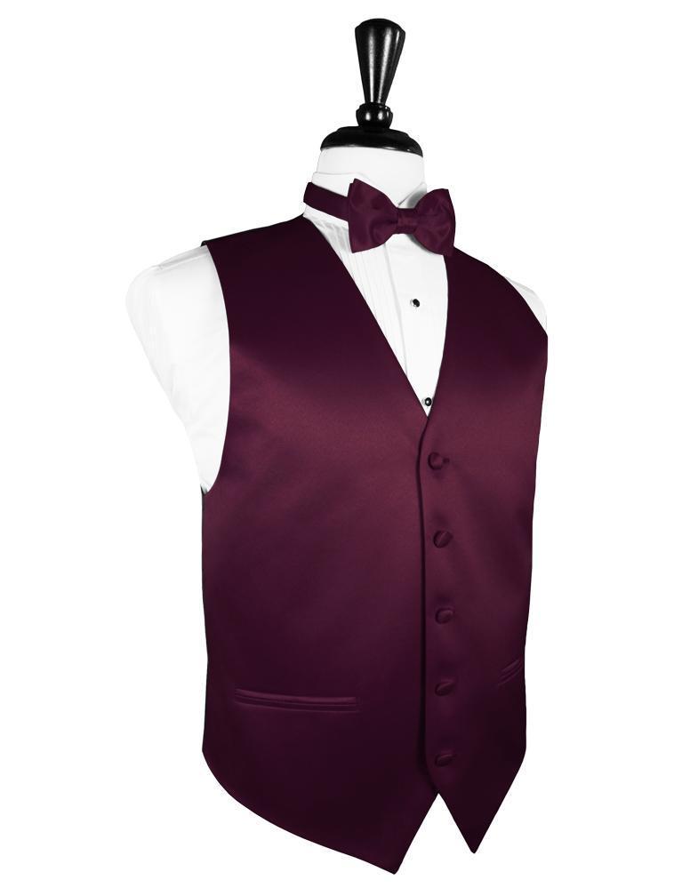 Wine Luxury Satin Tuxedo Vest –