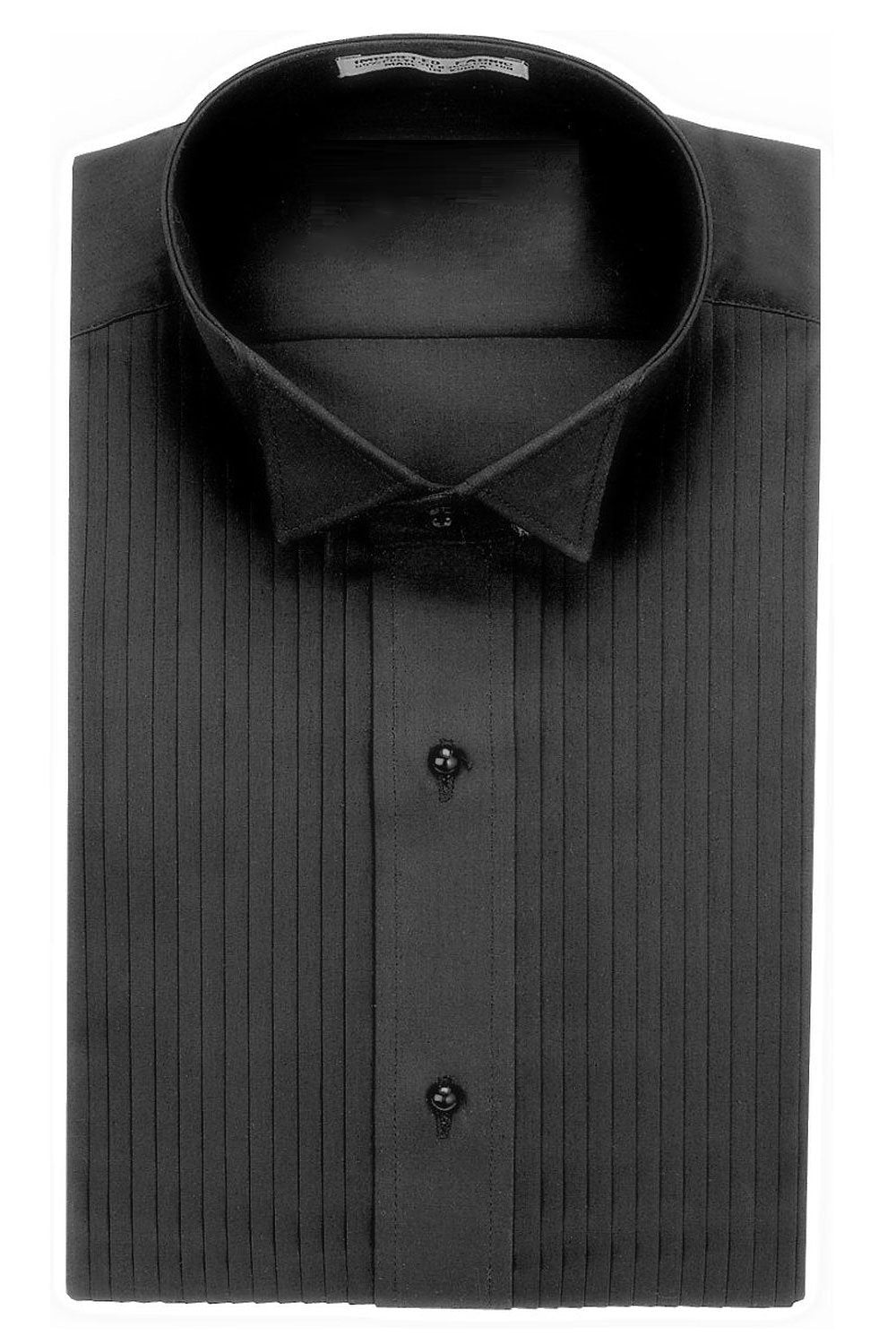 black pleated dress shirt Classic Collection Thadeus Black Pleated Wingtip Tuxedo Shirt 4XL 34-35