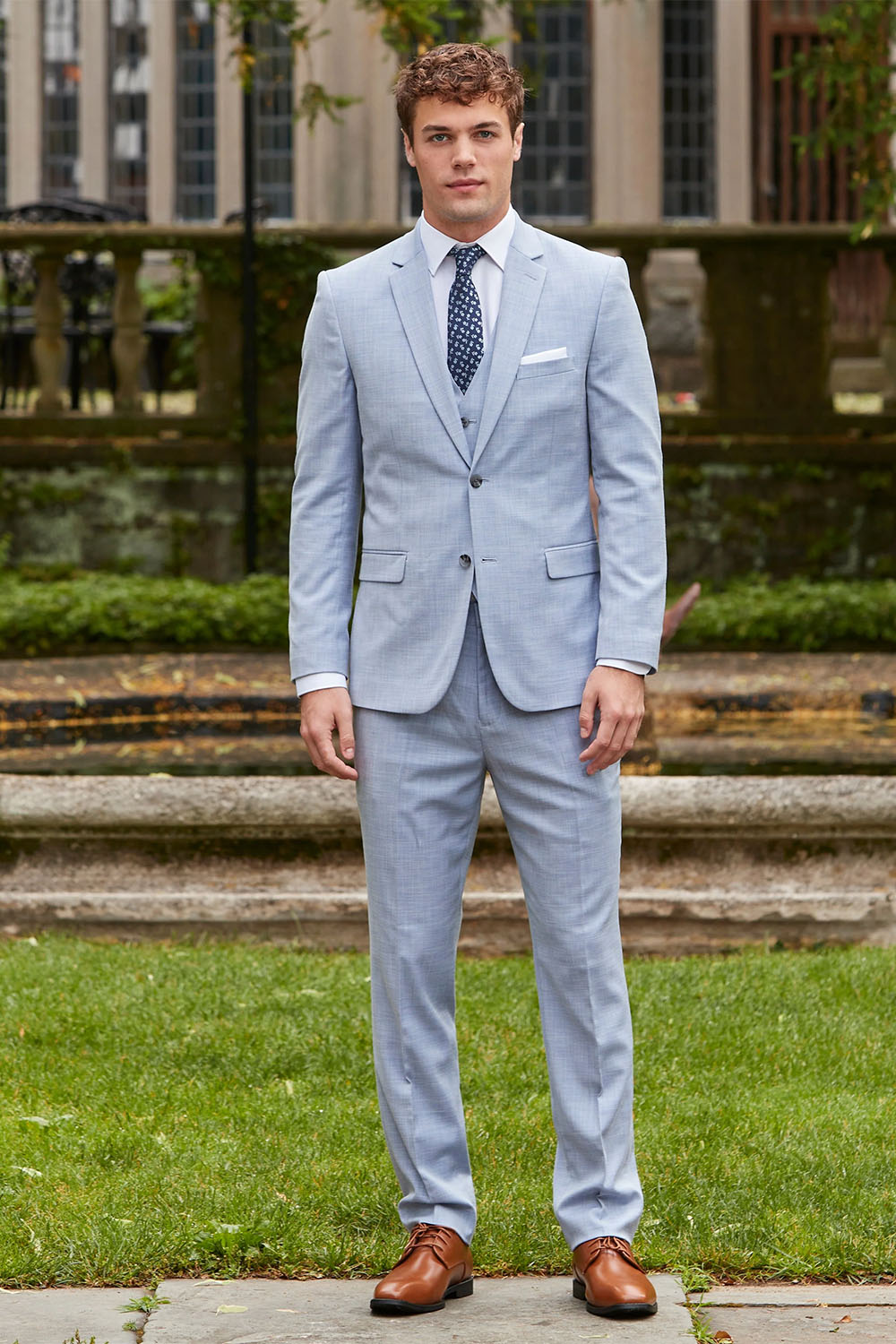 Light Blue Gray Suit Jacket With Blue Pants Sharkskin Oxford Blue Suit  Jacket (Separates) 48S Slim