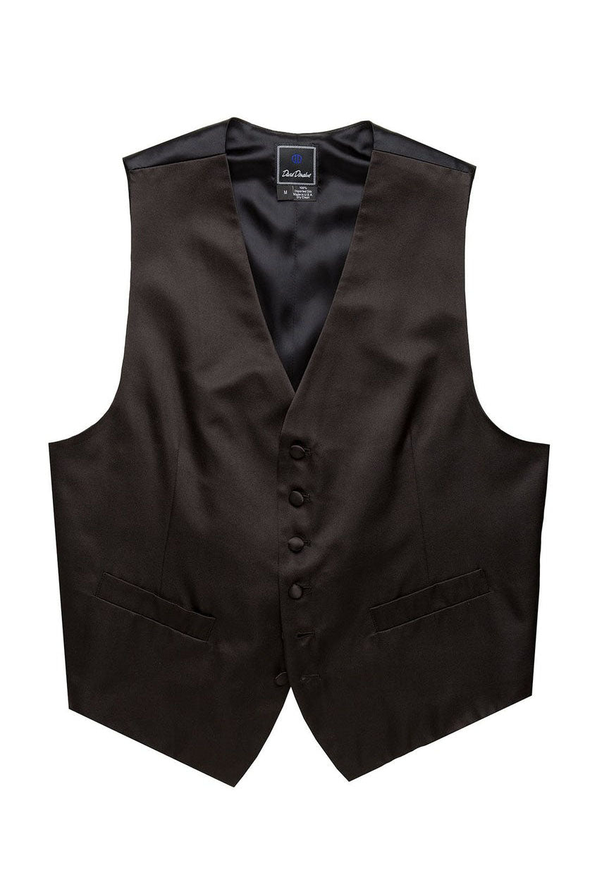 Black Silk Satin Tuxedo Vest – PolishedThreads.com