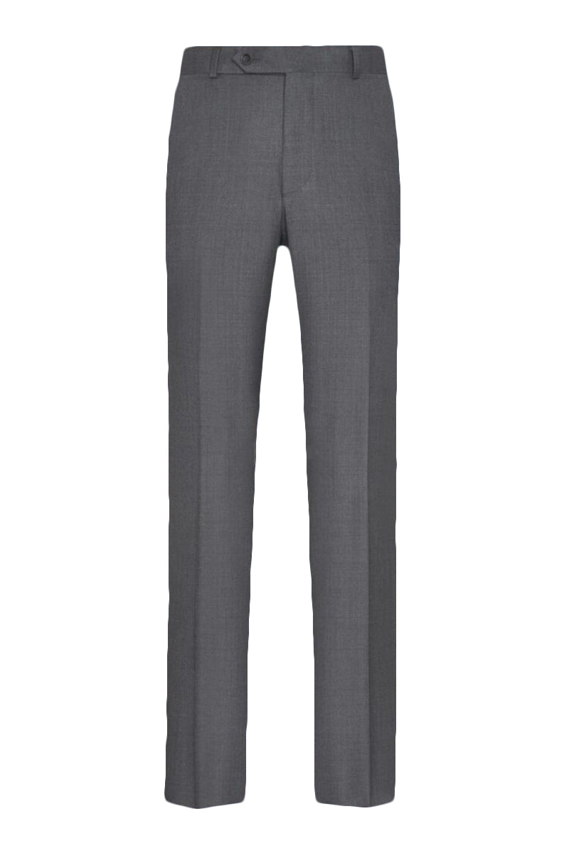slim fit dress slacks Luxurious Wool Medium Grey Suit Pants
