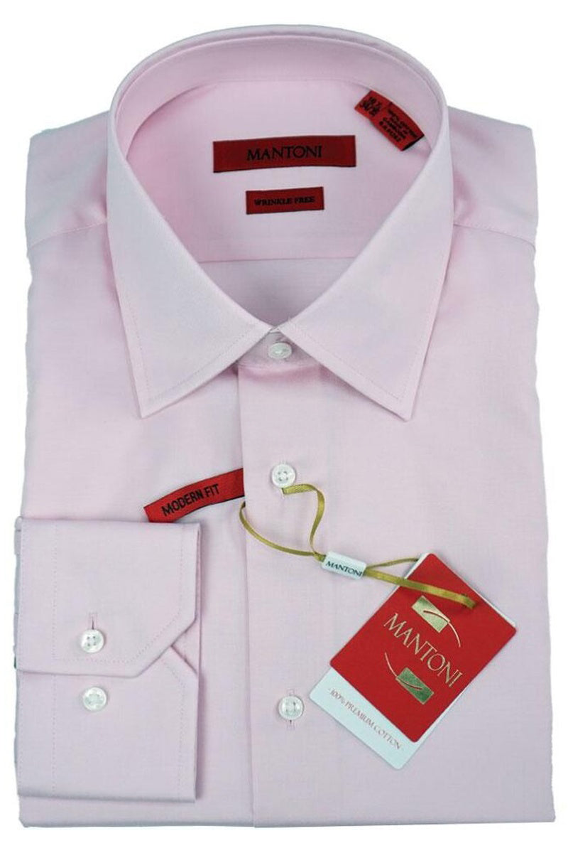 Mantoni Orion Pink Laydown Dress Shirt 15.5 34-35 Classic