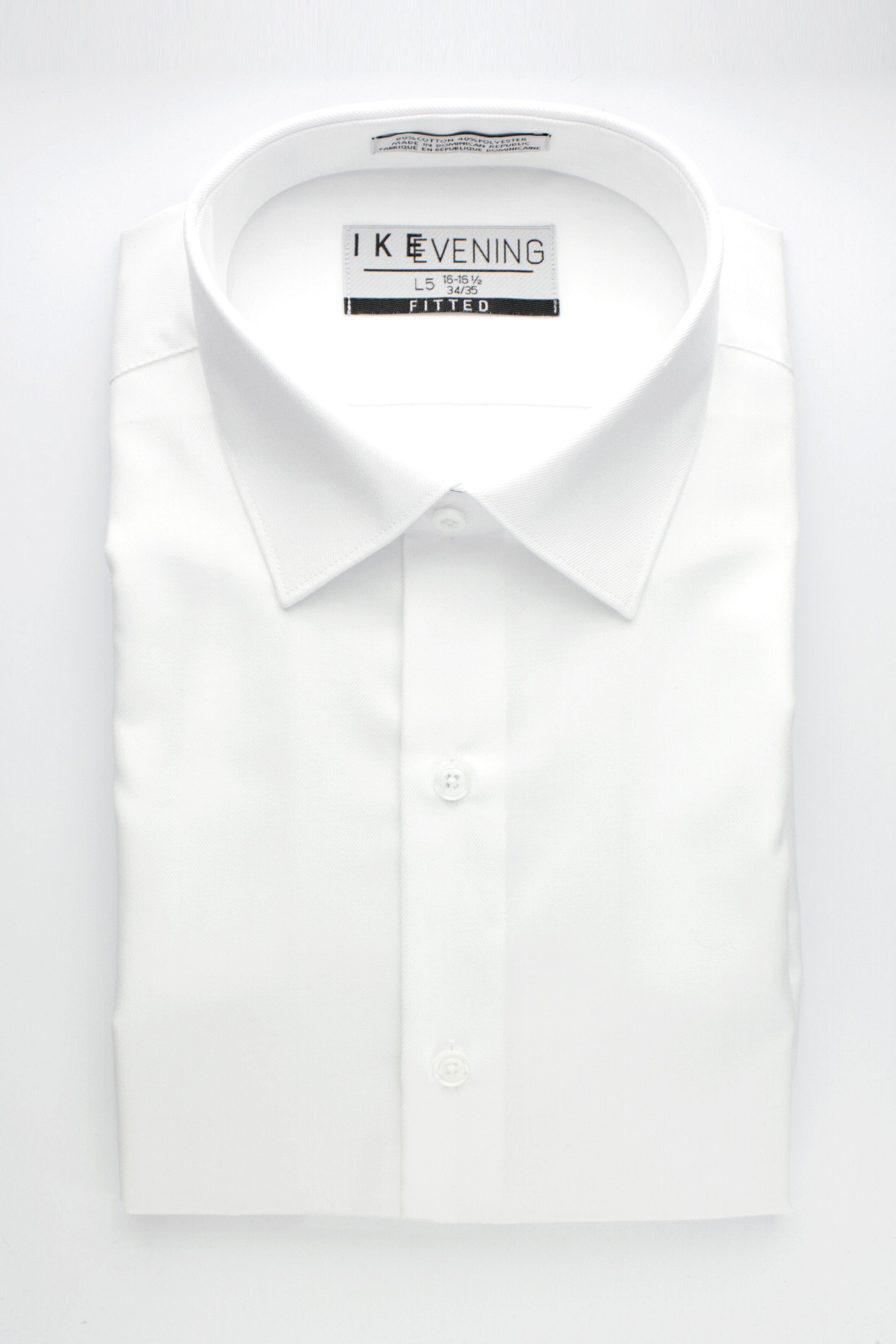 fitted white dress shirt Evening Twill White Laydown Tuxedo Shirt