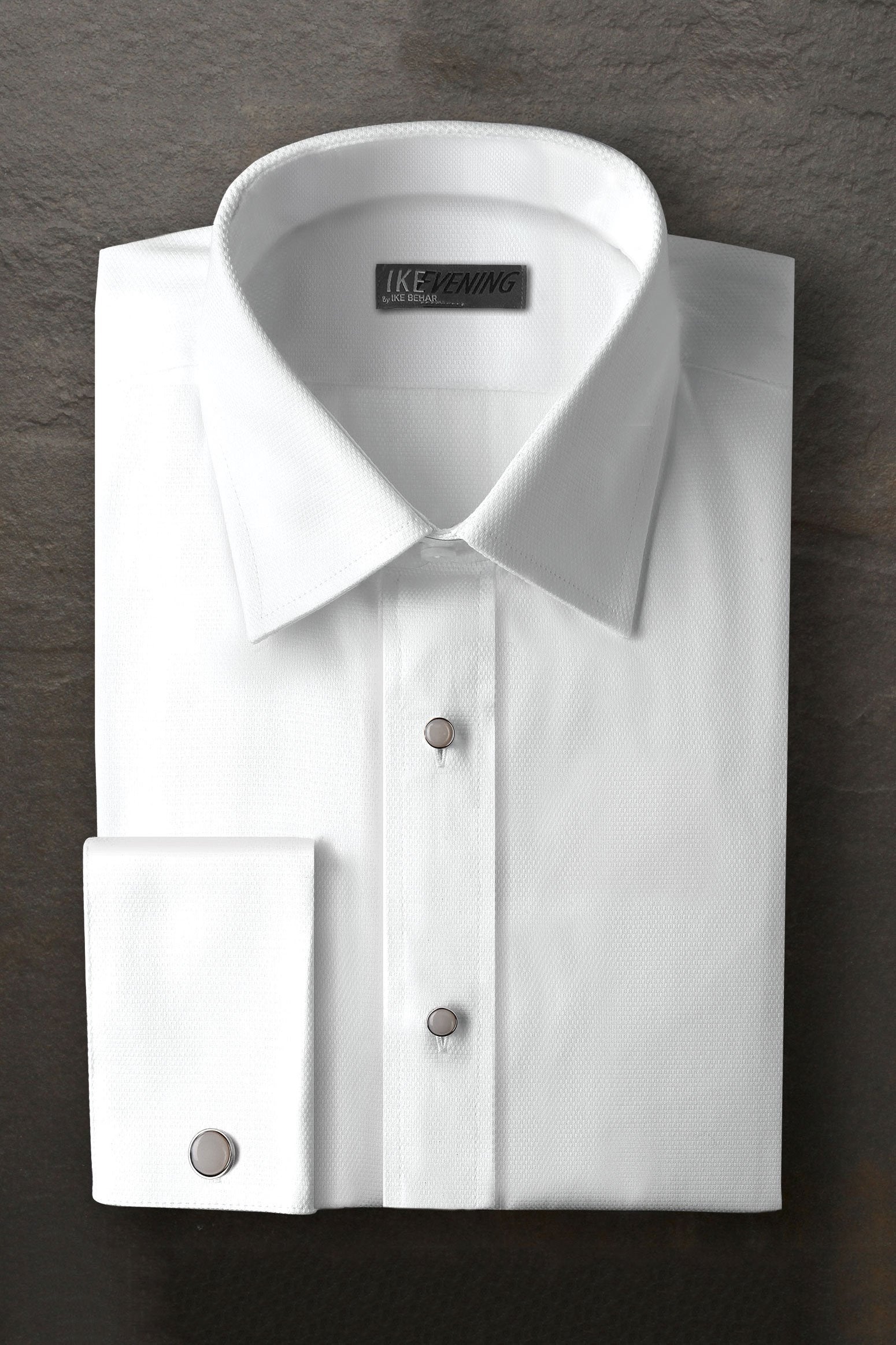 Logan White Pique Laydown Tuxedo Shirt Logan White Pique Laydown Tuxedo Shirt