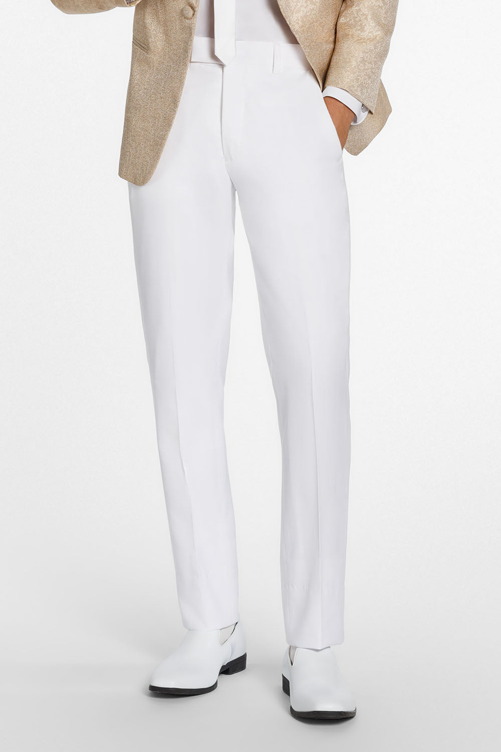 Mark of Distinction Calypso White Wool Blend Suit Pants 46 Long Trim