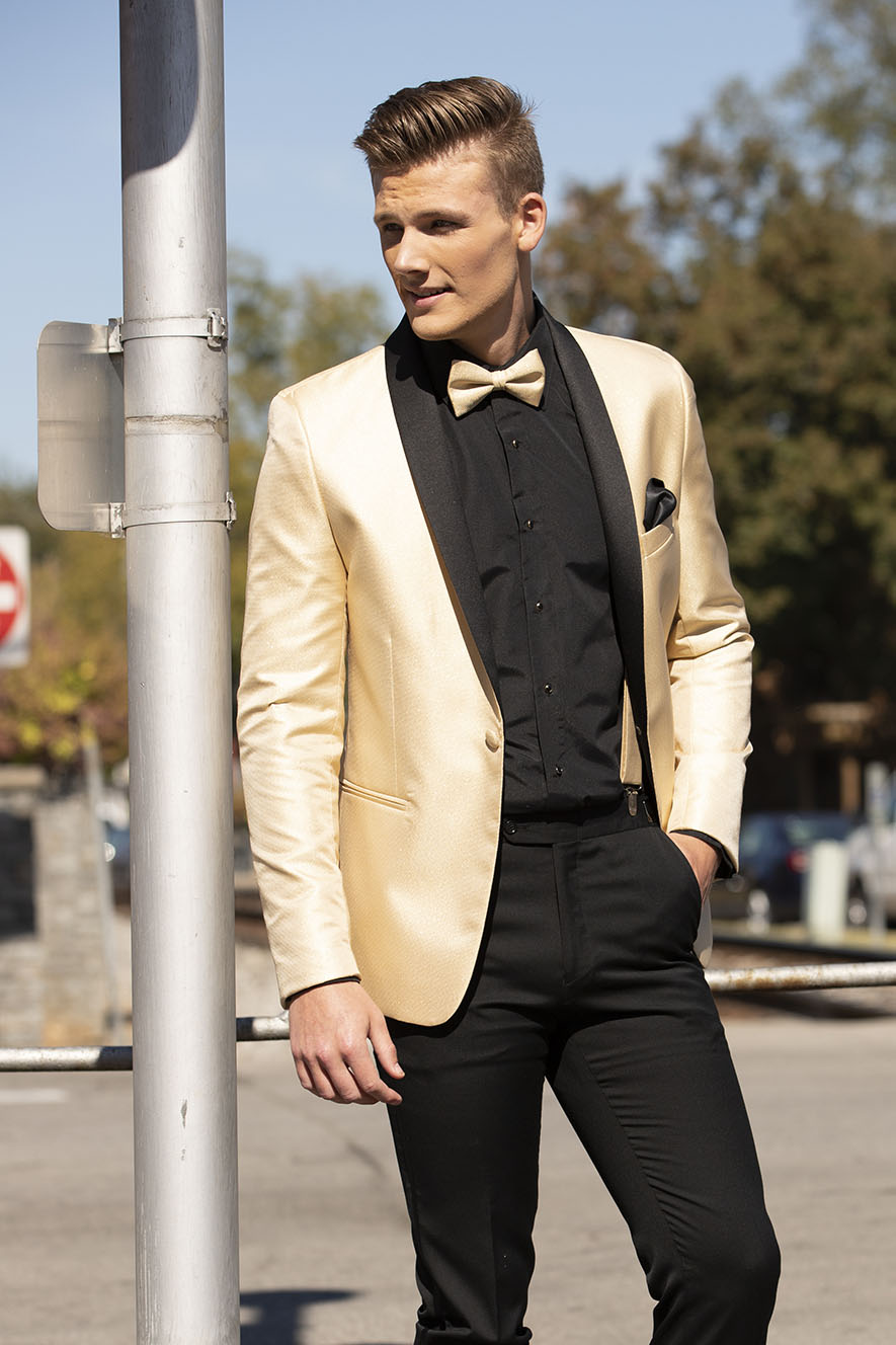 Starlight Gold Metallic Shawl Tuxedo Jacket (Separates) - 38r / Slim Starlight Gold Metallic Shawl Tuxedo Jacket (Separates) - 38r / Slim
