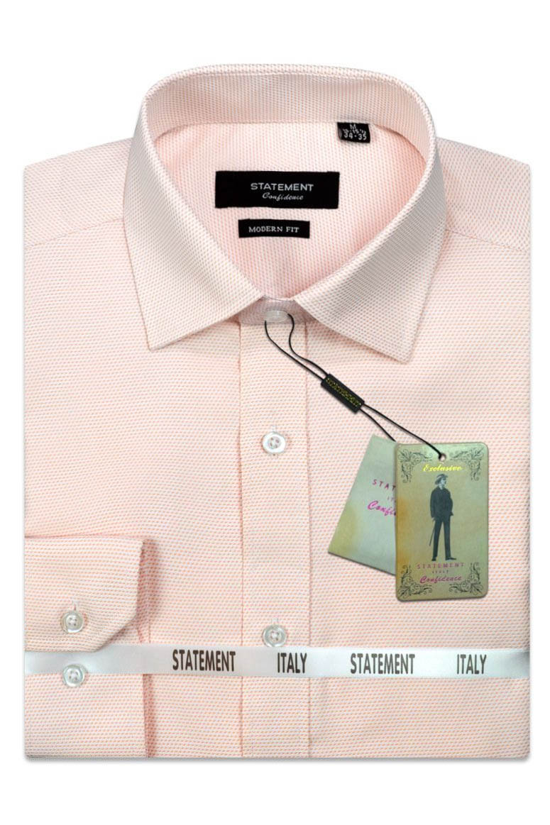 Statement Drake Peach Pindot Laydown Dress Shirt 4XL 34-35 Statement Drake Peach Pindot Laydown Dress Shirt 4XL 34-35