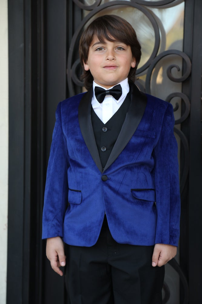Bow Tie Boys Velvet Suit Jacket Legend