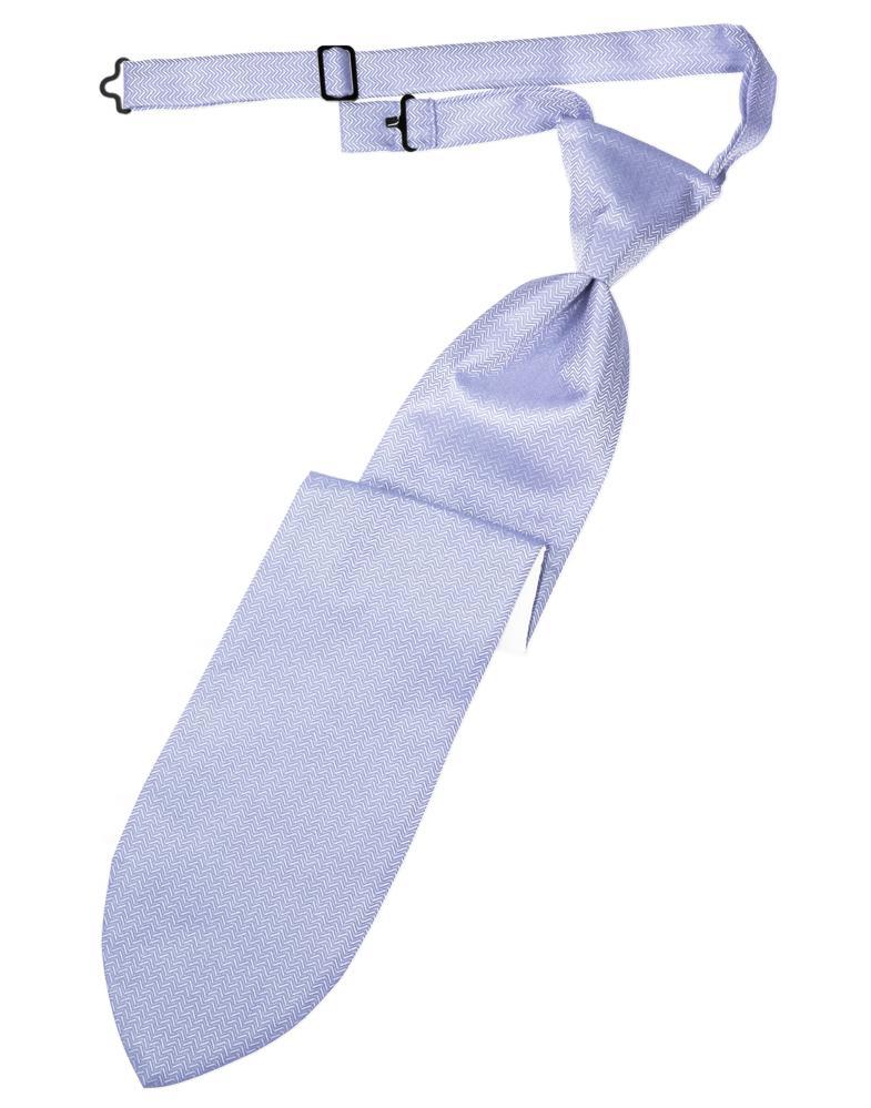 Cardi Pre-Tied Periwinkle Herringbone Necktie