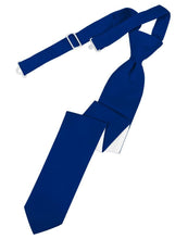 Load image into Gallery viewer, Cardi Pre-Tied Royal Blue Luxury Satin Skinny Necktie