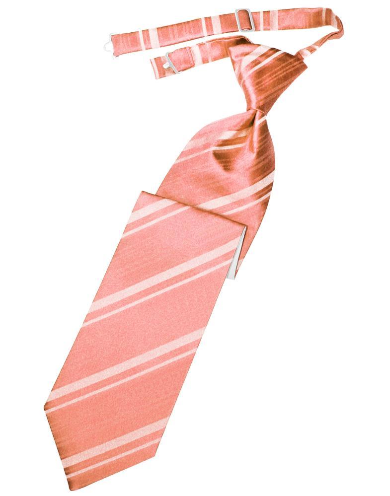 Cardi Pre-Tied Coral Reef Striped Satin Necktie