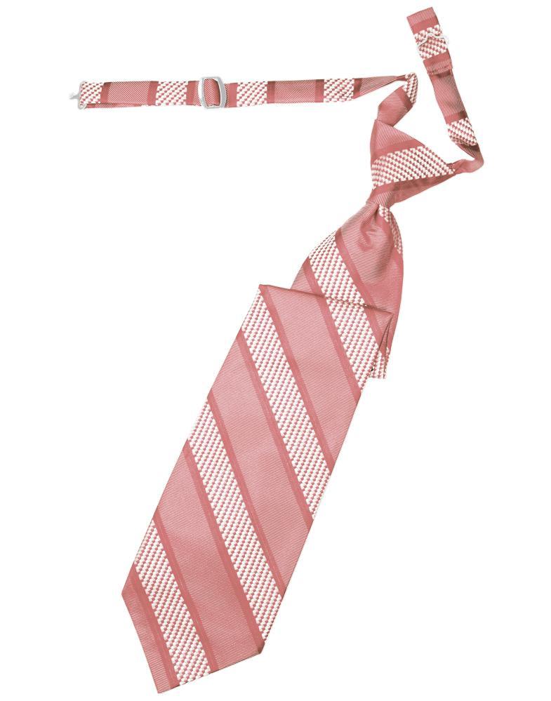 Cardi Pre-Tied Coral Venetian Stripe Necktie