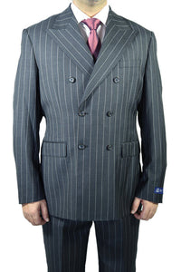 Berragamo Berragamo "Elegant" Black Double-Breasted Pinstripe Suit