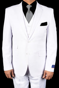 Berragamo Berragamo "Lazio" Solid White 2-Button Notch Slim Fit Suit