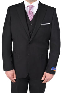Berragamo Berragamo "Napoli" Solid Black 2-Button Notch Suit