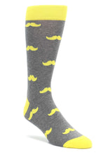 Load image into Gallery viewer, Bold Socks Lemon Bold Mustache Socks