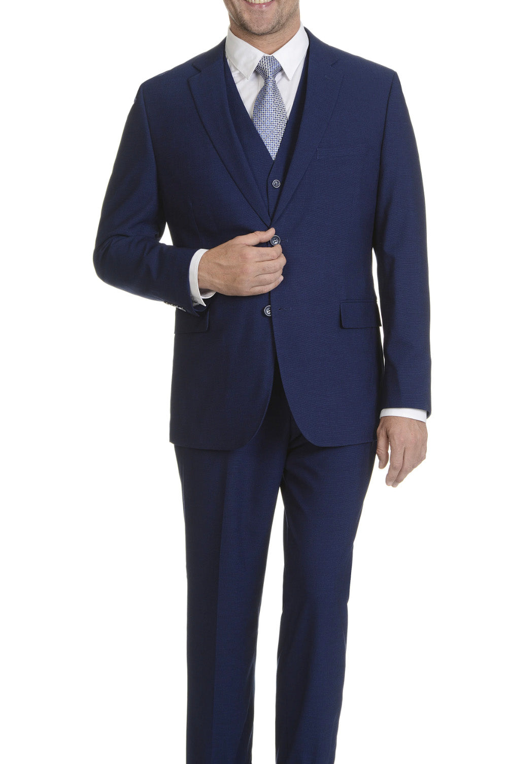 Caravelli Solid Cobalt Vested Slim Suit (3-Piece Set