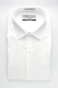 Ike Behar "Evening Twill" White Laydown Dress Shirt