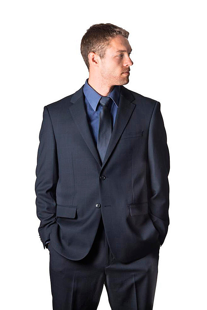 Prontomoda Glen Plaid Navy Suit (2-Piece Set) – PolishedThreads.com