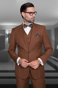 Statement Statement "Julian" Solid Copper 3-Piece Tailored Fit Suit