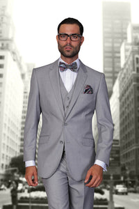 Statement Statement "Julian" Solid Grey 3-Piece Tailored Fit Suit