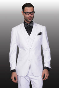 Statement Statement "Julian" Solid White 3-Piece Tailored Fit Suit