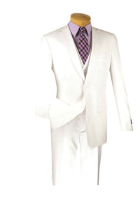 Vinci Vinci "Carmelo" White Slim Fit 3-Piece Suit