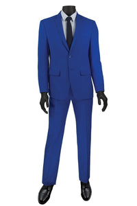 Vinci Vinci "Marco" French Blue Ultra Slim Fit Suit With Trimmed Lapel