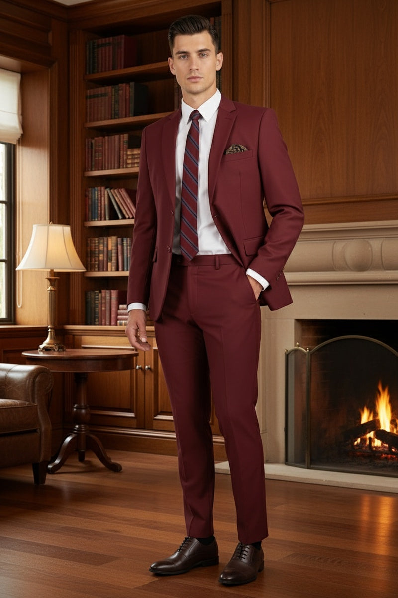 "Versafit" Burgundy Suit (2-Piece Set)