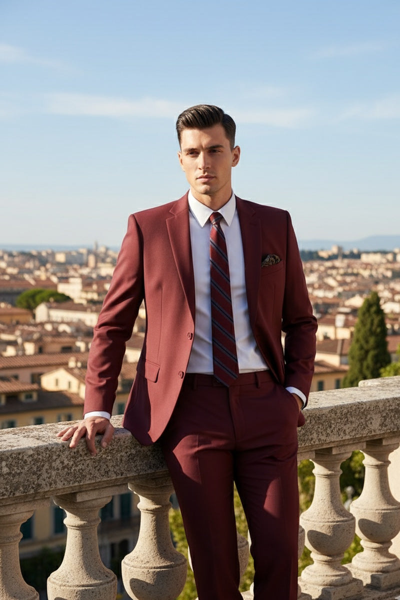 "Versafit" Burgundy Suit (2-Piece Set)