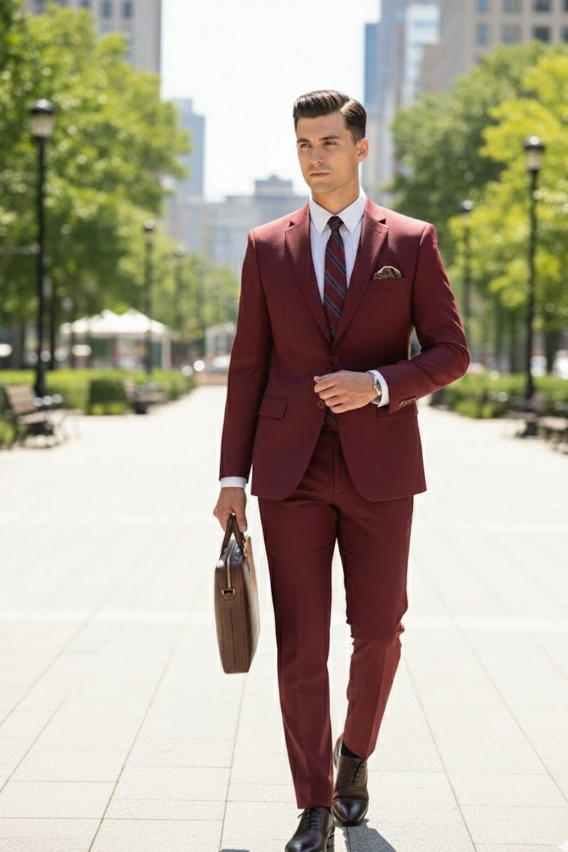 "Versafit" Burgundy Suit (2-Piece Set)
