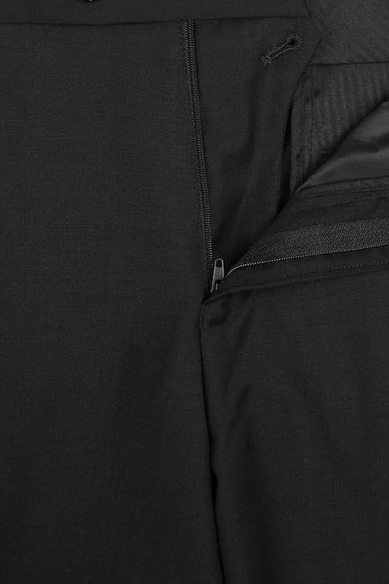 Black Solid 2-Button Notch Suit (2-Piece Set)