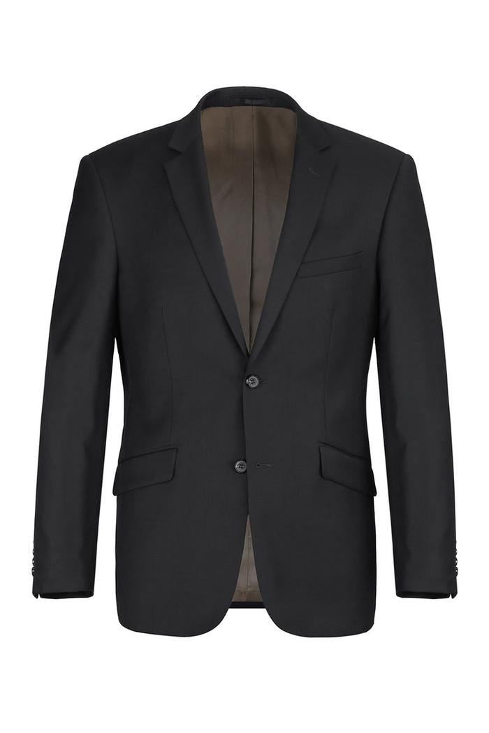 Black Solid 2-Button Notch Suit (2-Piece Set)