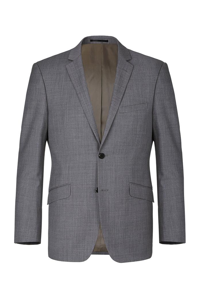 Grey Solid 2-Button Notch Suit (2-Piece Set)
