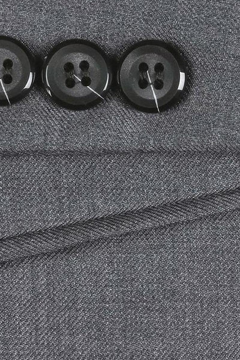 Grey Solid 2-Button Notch Suit (2-Piece Set)