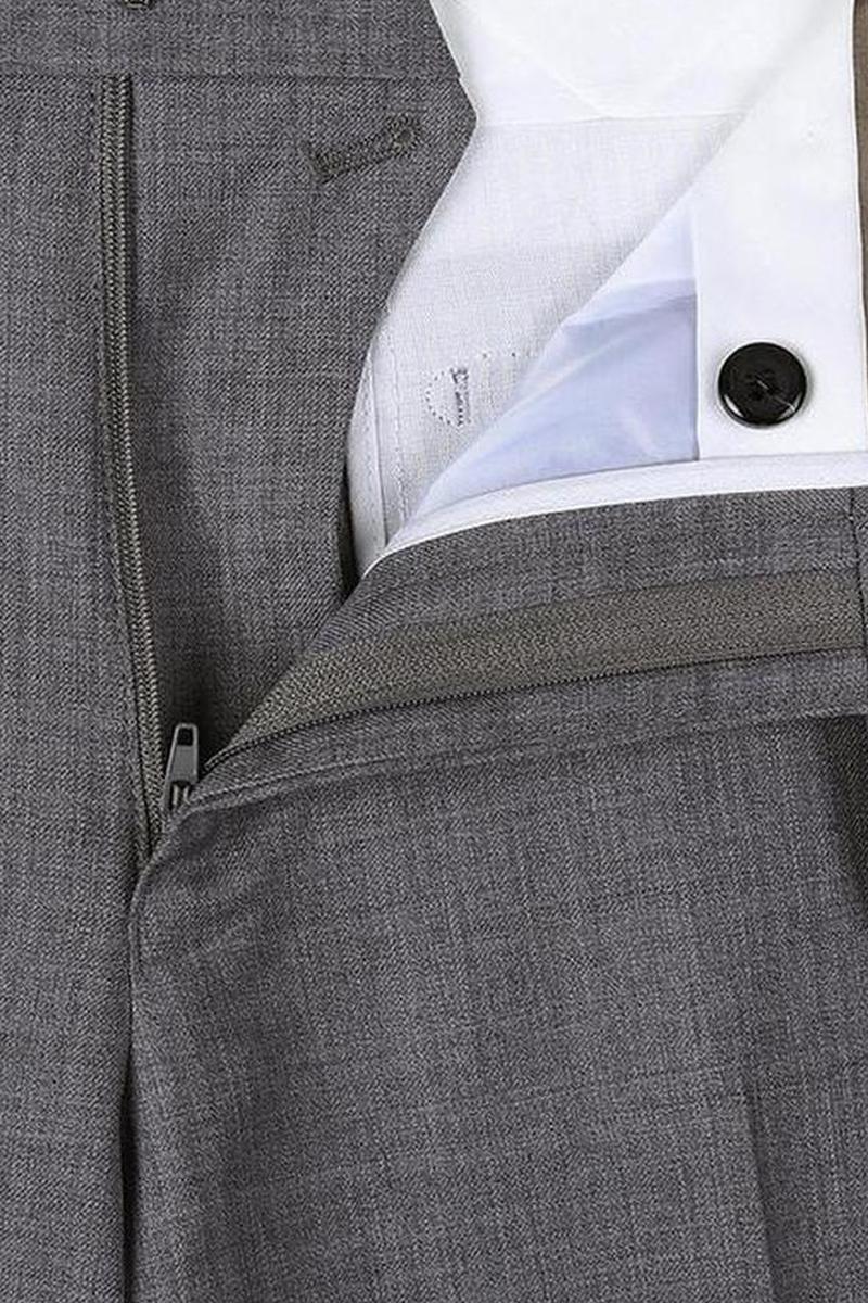 Grey Solid 2-Button Notch Suit (2-Piece Set)
