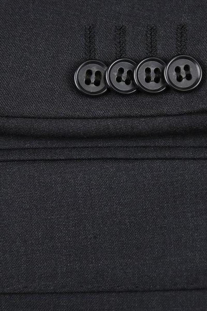 Dark Grey Solid 2-Button Notch Suit (2-Piece Set)