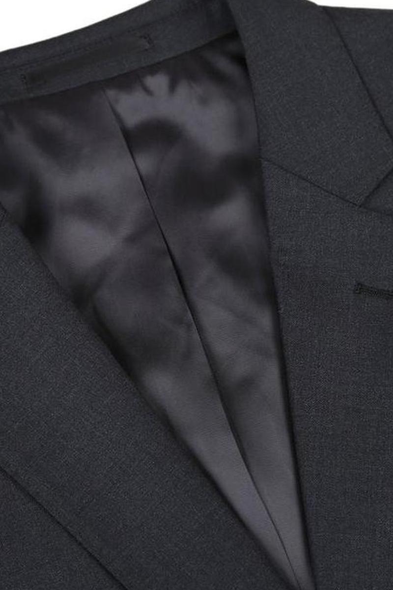 Dark Grey Solid 2-Button Notch Suit (2-Piece Set)