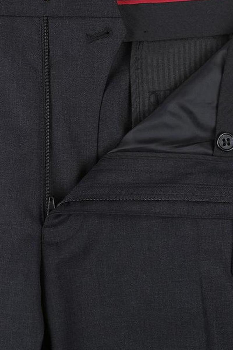 Dark Grey Solid 2-Button Notch Suit (2-Piece Set)