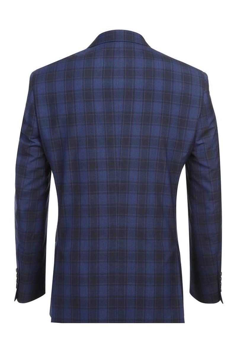 Navy Windowpane 2-Button Notch Suit (2-Piece Set)
