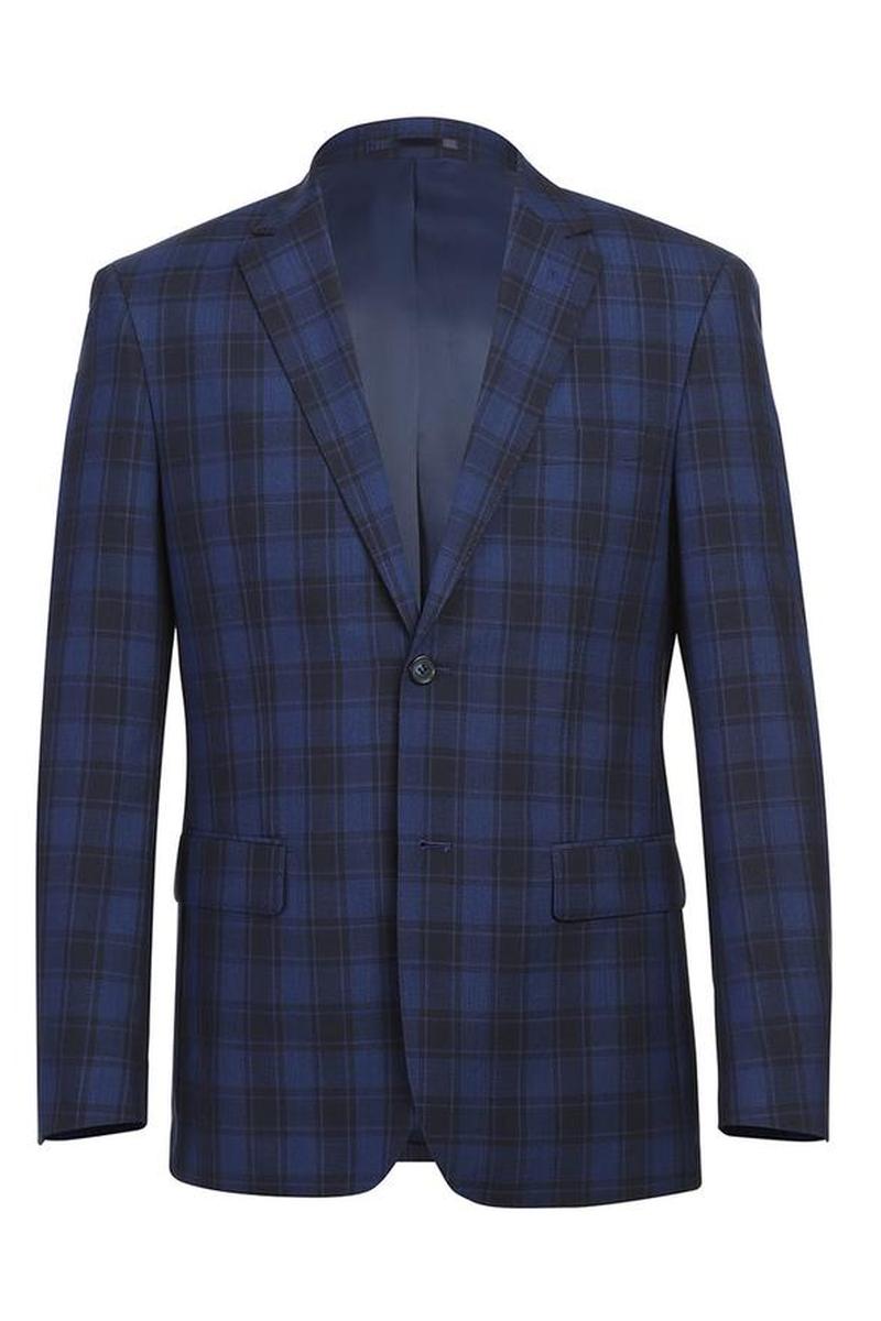 Navy Windowpane 2-Button Notch Suit (2-Piece Set)