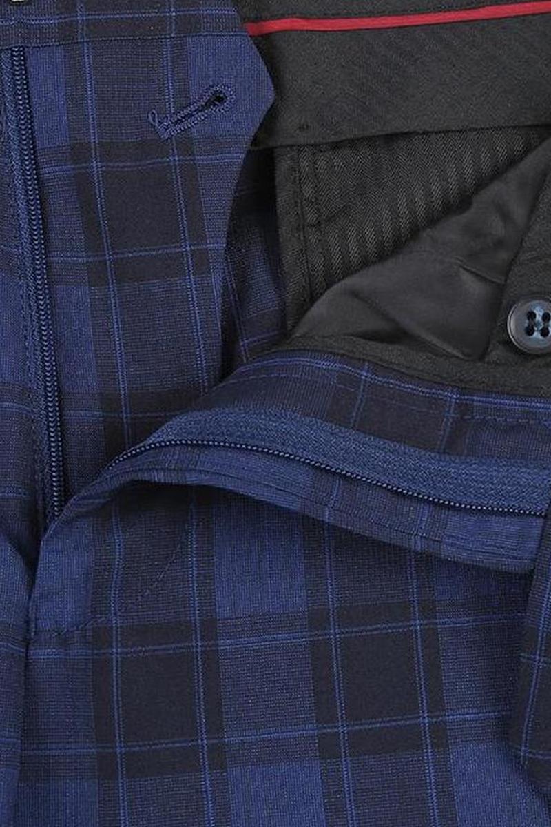 Navy Windowpane 2-Button Notch Suit (2-Piece Set)