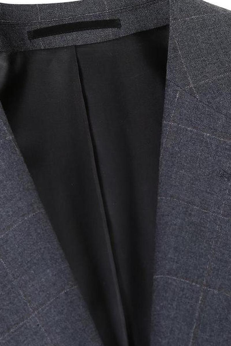 Grey Windowpane 2-Button Notch Suit (2-Piece Set)