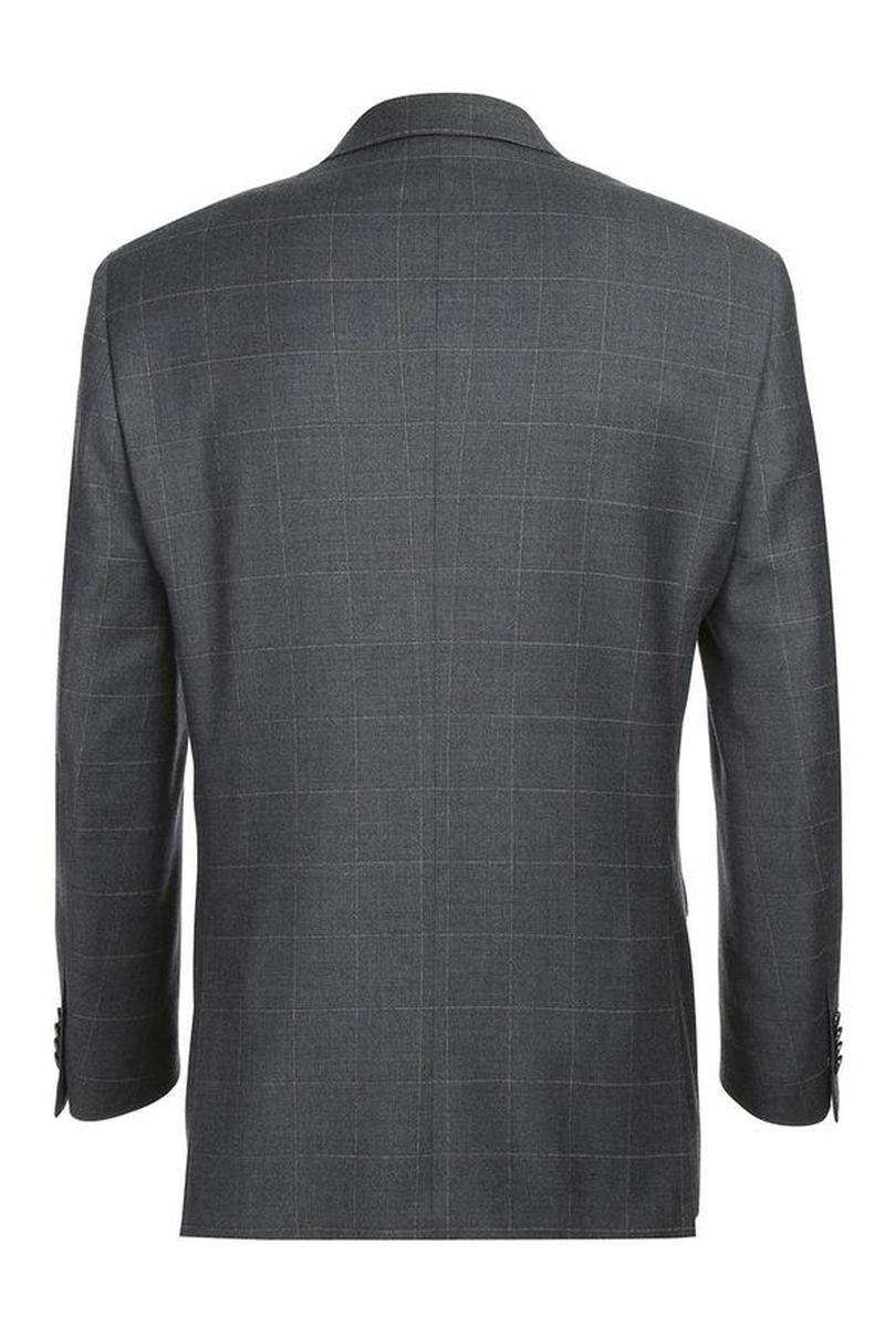 Grey Windowpane 2-Button Notch Suit (2-Piece Set)